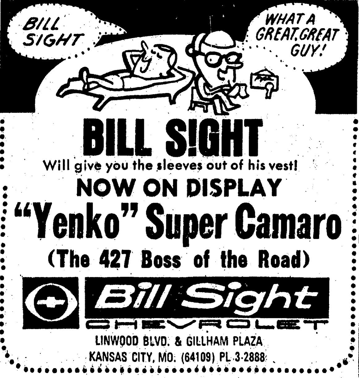 Bill Sight Ad from 1968 KC Star