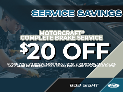 $20 Off Motorcraft Complete Brake Service!