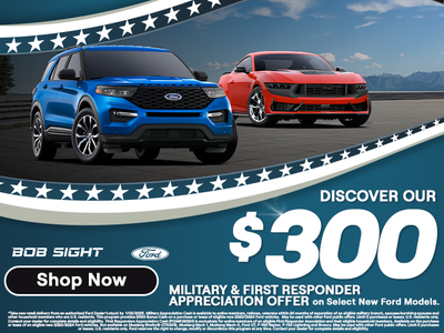 Military & 1st Responder Appreciation Offer $300 on Select New Ford Models!